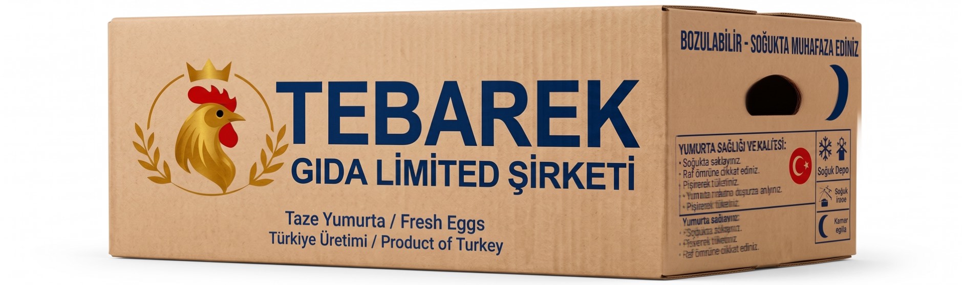 Tebarek Gıda taze yumurta ihracat kolisi
