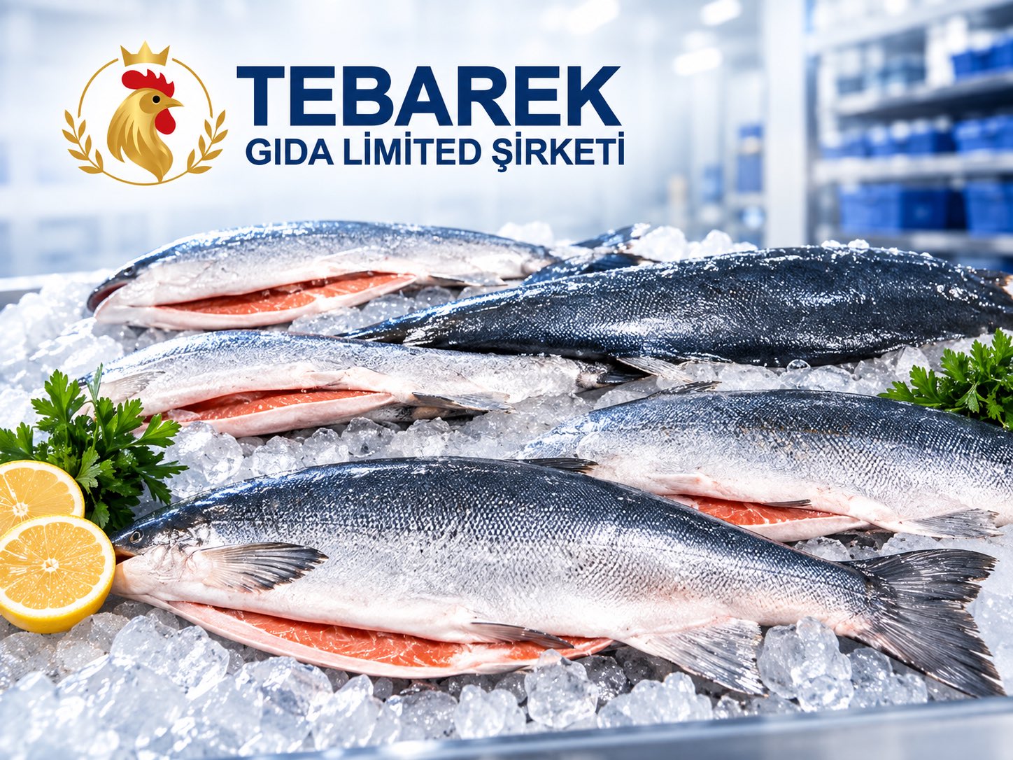 Tebarek Gıda soğuk hava deposunda buz üstünde bütün balık